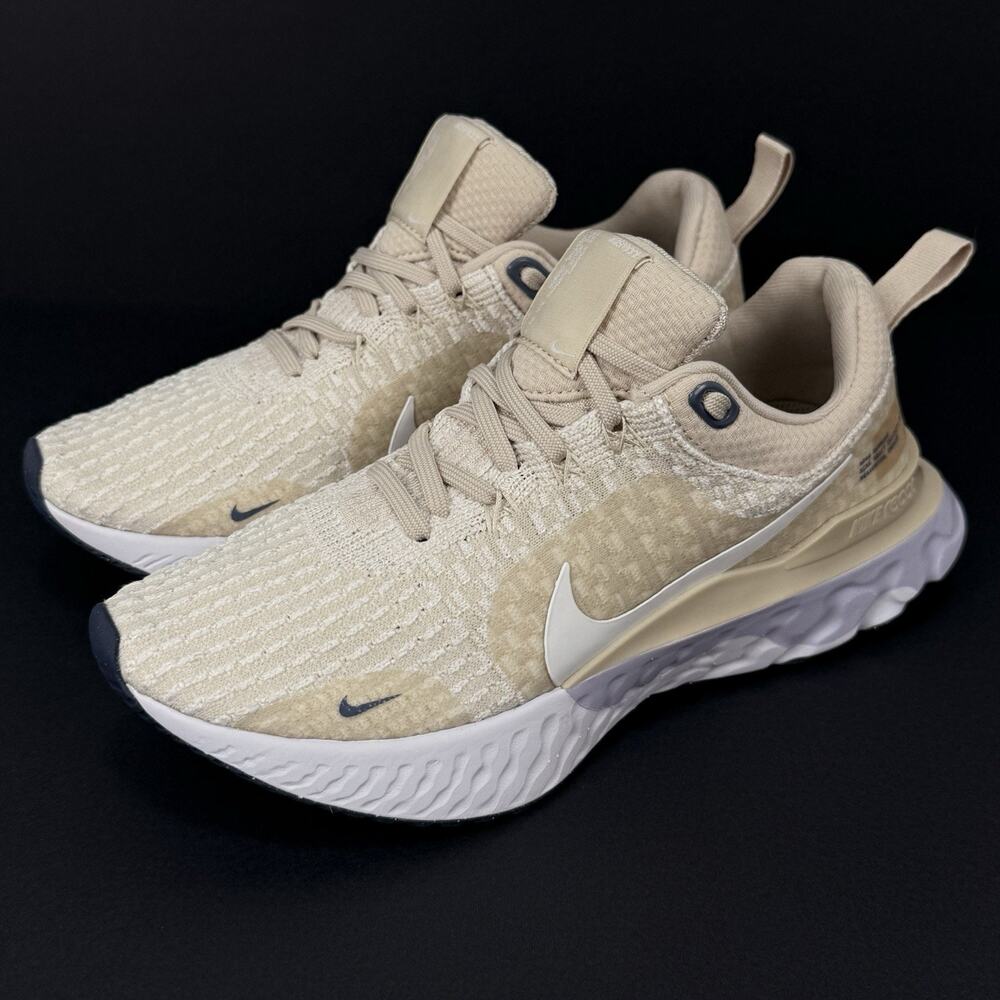 Nike React Infinity Run Flyknit 3 Women’s 7 Oatmeal White DZ3016-101 Excellent